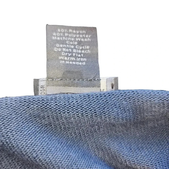 Ann Taylor Cardigan Sweater Womens Medium Navy Knit Rayon Long Sleeve Open Front - Picture 4 of 12